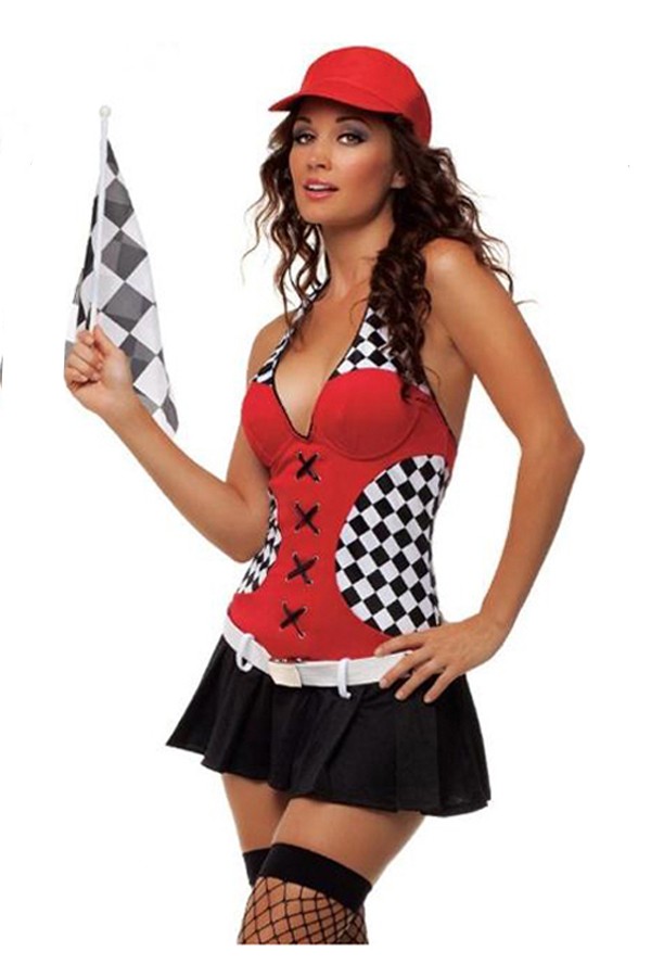 Uniform Costumes Hot Red Cheerleader Costume - Click Image to Close